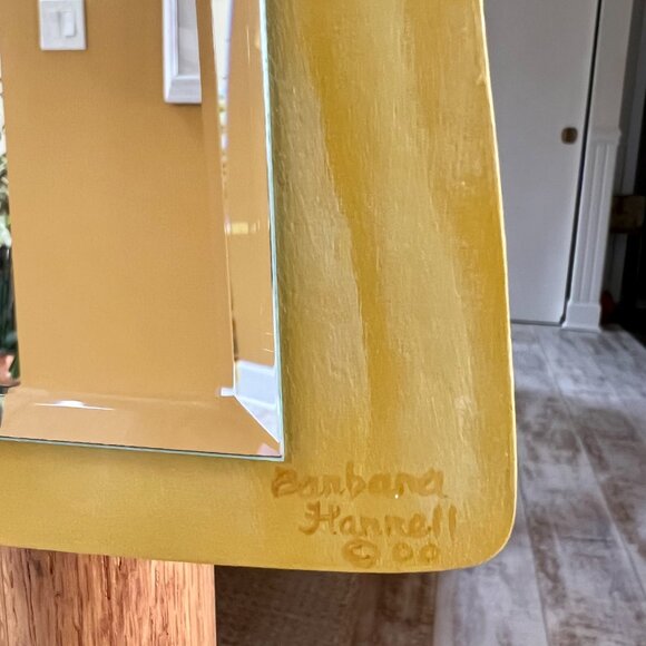 SALE!  Vintage Artisan Painted Hanging Mirror - Picture 4 of 4